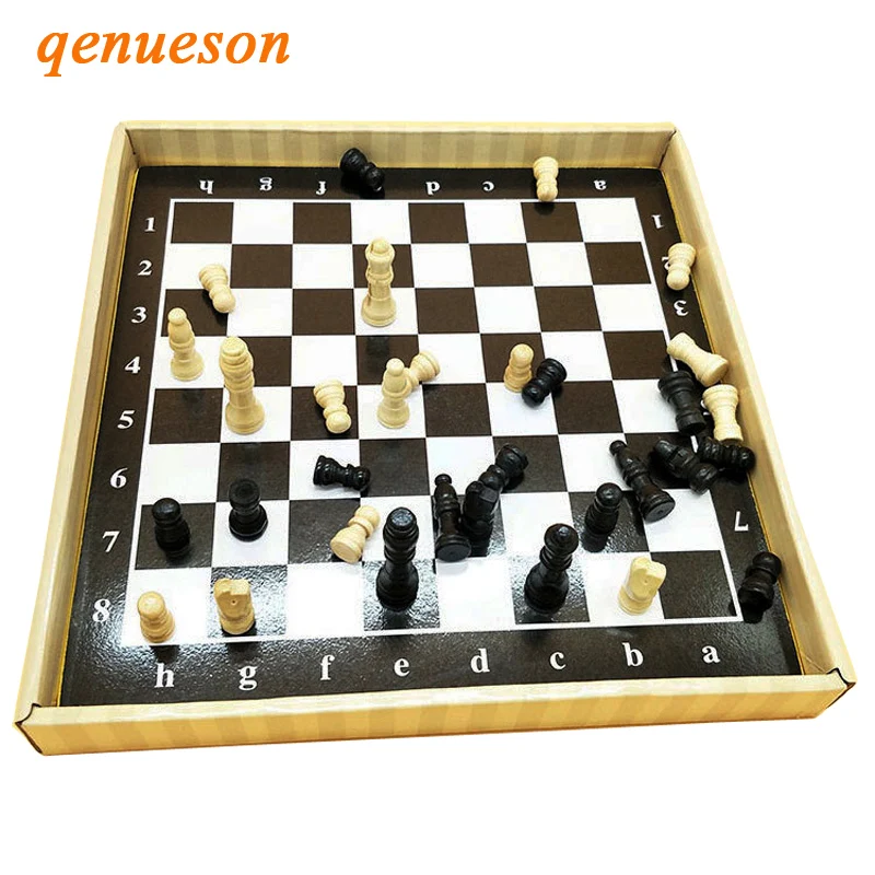 

Hot 2 In 1 Wooden Chessman Chess & Go Game Chess Board Go Game Gobang Upscale Set Boxed Travel Children And Kid Gift Games Chess