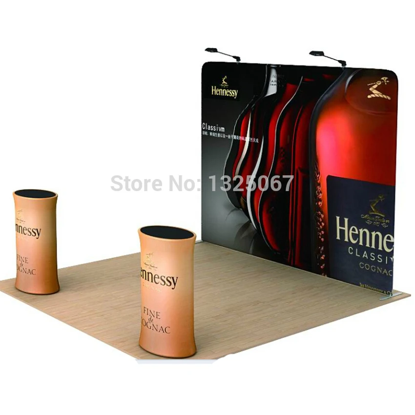 Stand dexposition Portable lisse de 10 pieds | Mur de toile de fond pour salon commercial en tissu avec étui de voyage