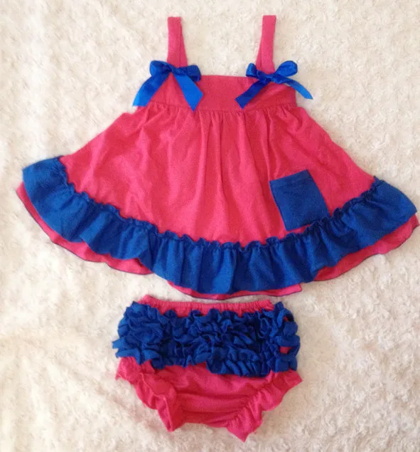 Fashion Rose Red Cotton Lace Toddler Tutu Dress Panties Girl