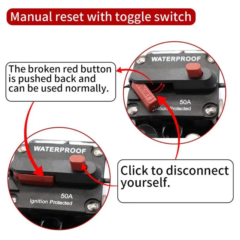 Встроенный ручной выключатель с защитой от перегрузки по току, автомобильный морской стерео аудио предохранитель, автомобильные аксессуары, Новинка