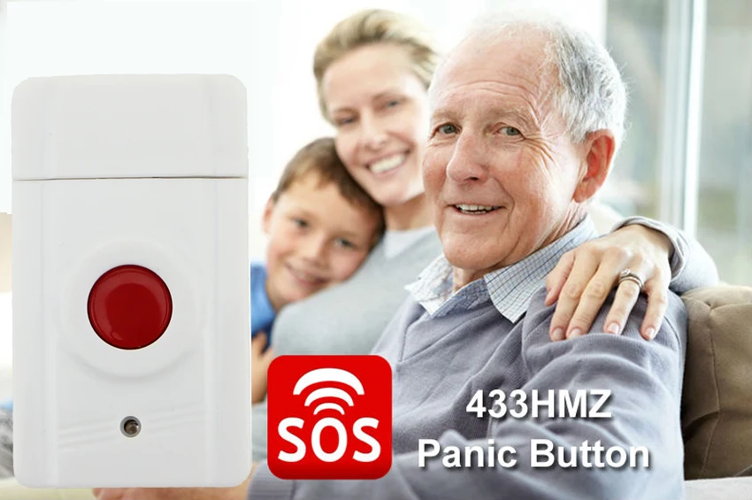 Беспроводная 433 МГц Аварийная кнопка тревоги SOS кнопка вызова один ключ оповещения для нашей системы сигнализации