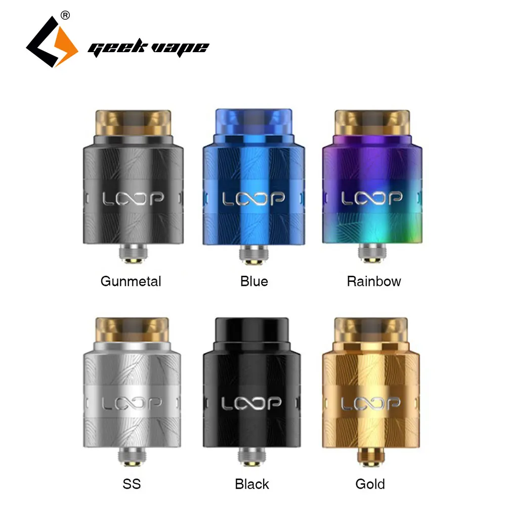 

Original Geekvape Loop V1.5 RDA Tank with Unique Laser Tattoo W-shaped Build Deck 24mm RDA Atomizer for 510 Box Mod vs Drop RDA