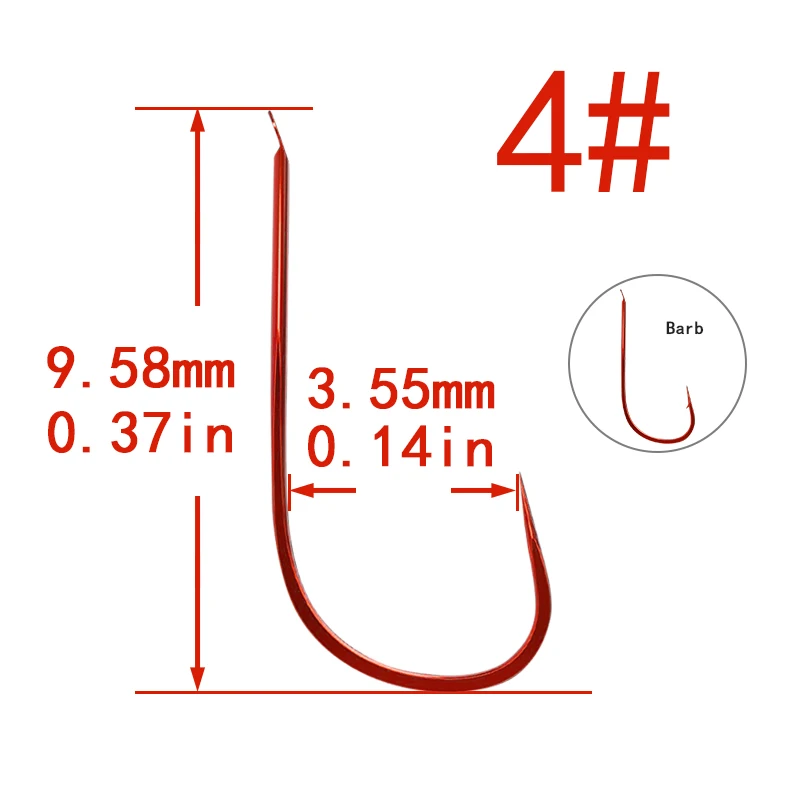 100 шт. рыбалка воблеры рыболовные принадлежности крючки поплавок приманки рыболовные крючки приманки воблеры для рыбалки карп - Цвет: Red Barbed4