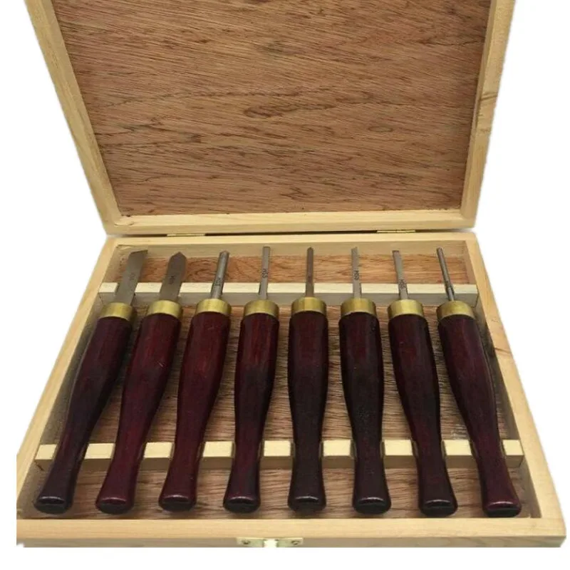 

8pcs Wood Lathe Chisel Set Skew Spear Point Gouge Parting Wooden Tool Carve DIY Woodworking Turning Tools