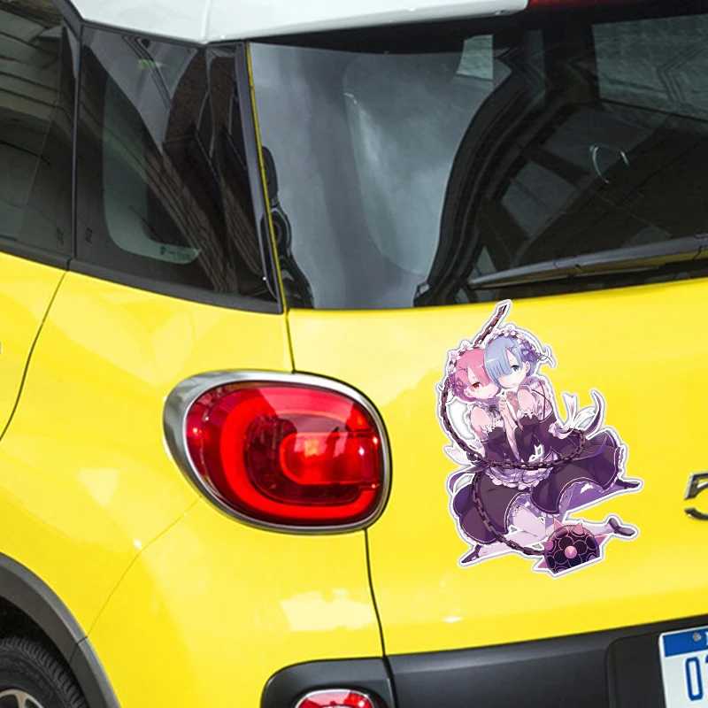 3D стильный автомобиль Re:zero Rem и Ram аниме переводная Наклейка для окна крутая