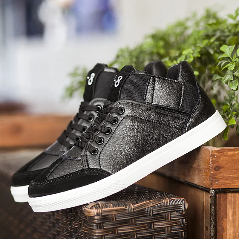 

New winter high-top Martin boots with velvet and warm leather casual shoes Korean fashionable men's leather boots