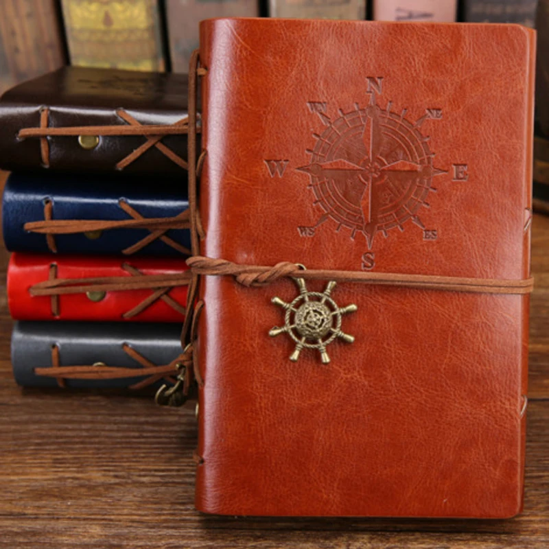 

2017 Helix Planner Notebook Retro Pirate Anchor PU Pens Pen Replacement Stationery Gift Travel Notes Sketchbook Spiral Notebook