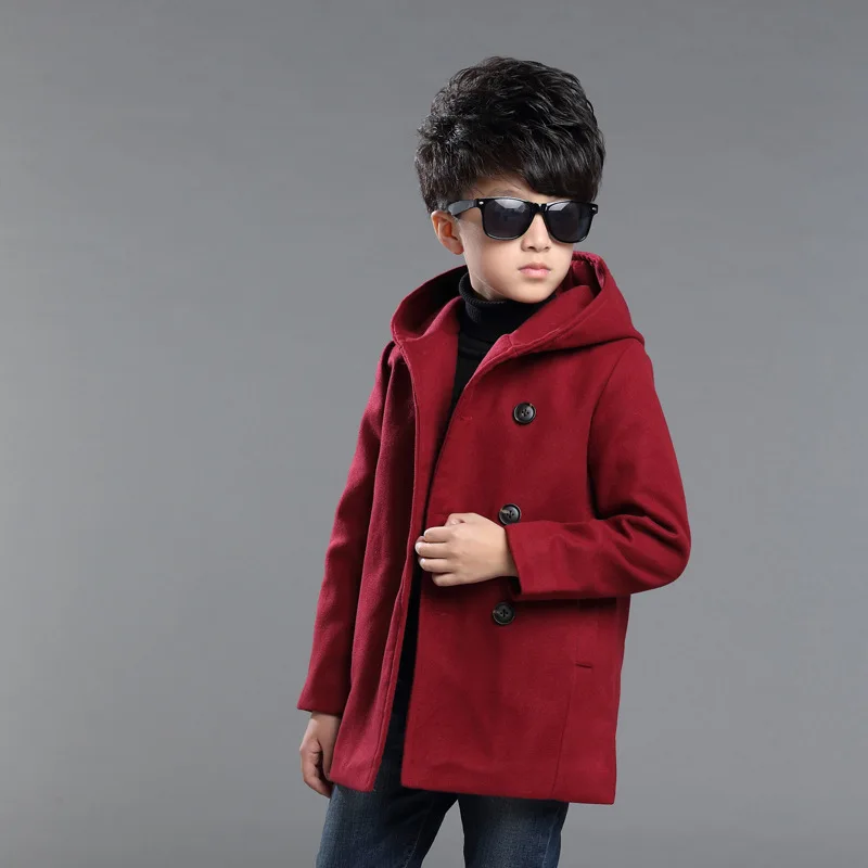 

New Kids Jackets For Boys Winter Autumn Wool Fashion Childern Coats Manteau Garcon Kids Clothes 6CT135