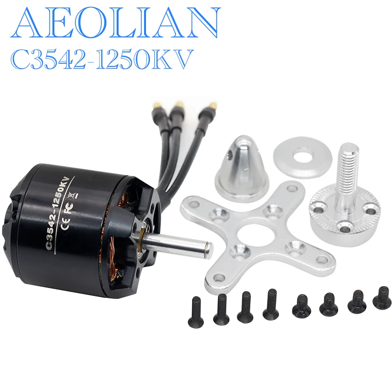 

Aeolian C3542 KV1250 RC fixed-wing Airplane Outrunner Brushless Motor with Motor Mount Prop Adapte for Airplane