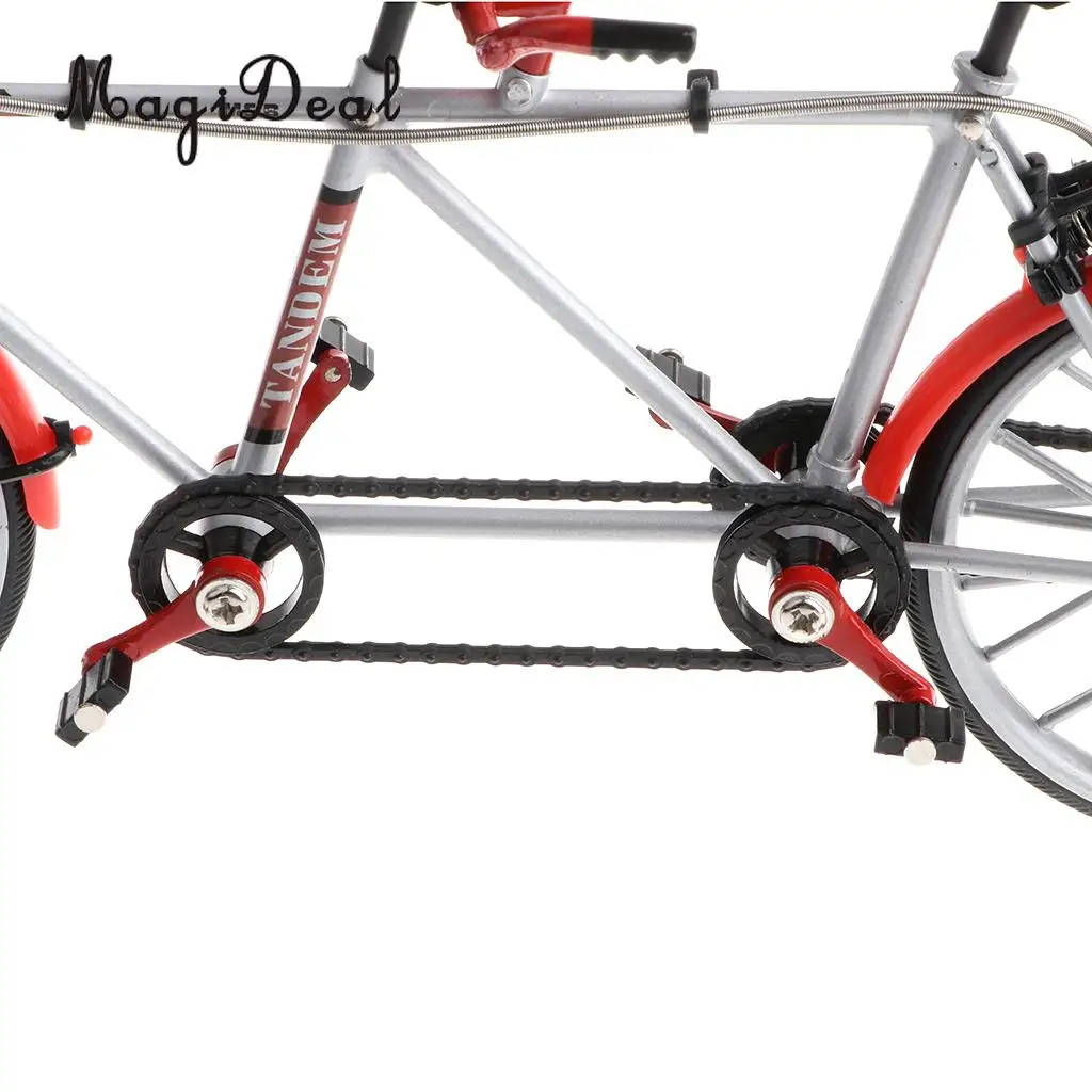 1:10 Scale Mini Alloy Diecast Racing Tandem Bike Model Bicycle Toy for Home Office Desk Decoration Collection