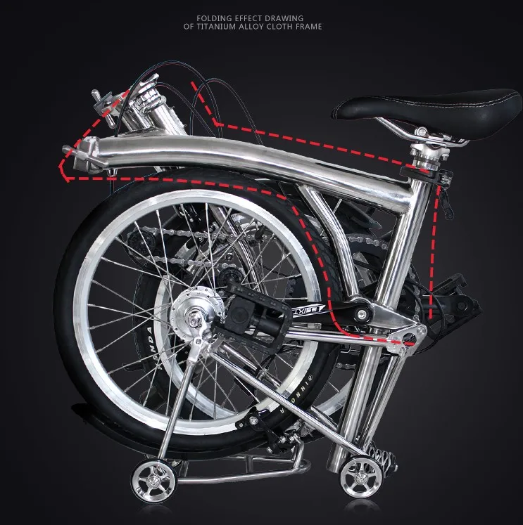 Складная велосипедная Рама GR9 TI3AL2.5V титановый сплав для brompton