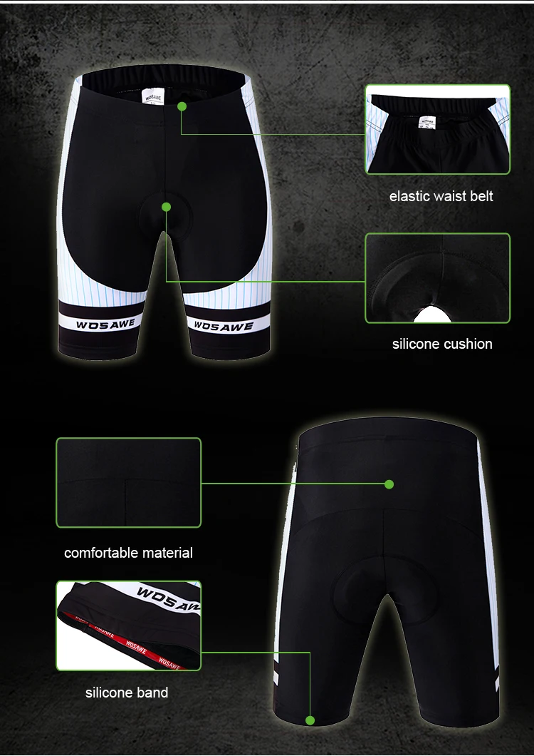 WOSAWE, летний спортивный комплект Джерси для велоспорта, одежда с коротким рукавом, мужские костюмы, одежда для велосипеда, 4D гелевая подкладка, Ropa Ciclismo, комплект для велоспорта