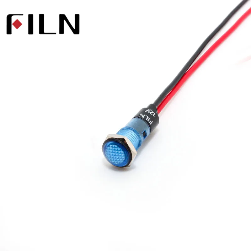 Пластиковый световой индикатор 8 мм FILN 6 в 12 В 24 220 красный желтый синий зеленый