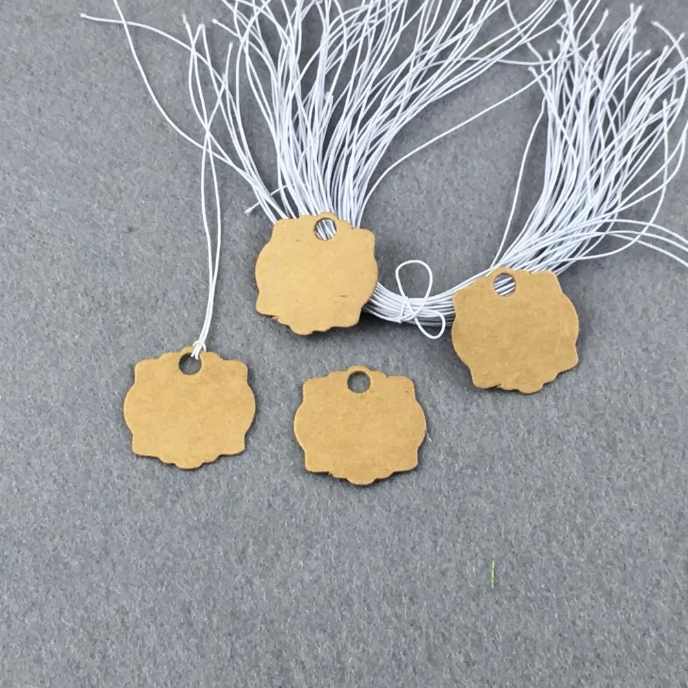 500pcs 3*3cm Kraft Packaging Labels +500pcs Strings DIY Kraft Gift Tags