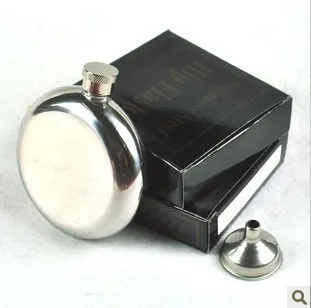 

Whole Sale 100pcs/lot Portable small flagon 5oz gloss stainless steel flagon stainless portable 5 oz stainless 107G