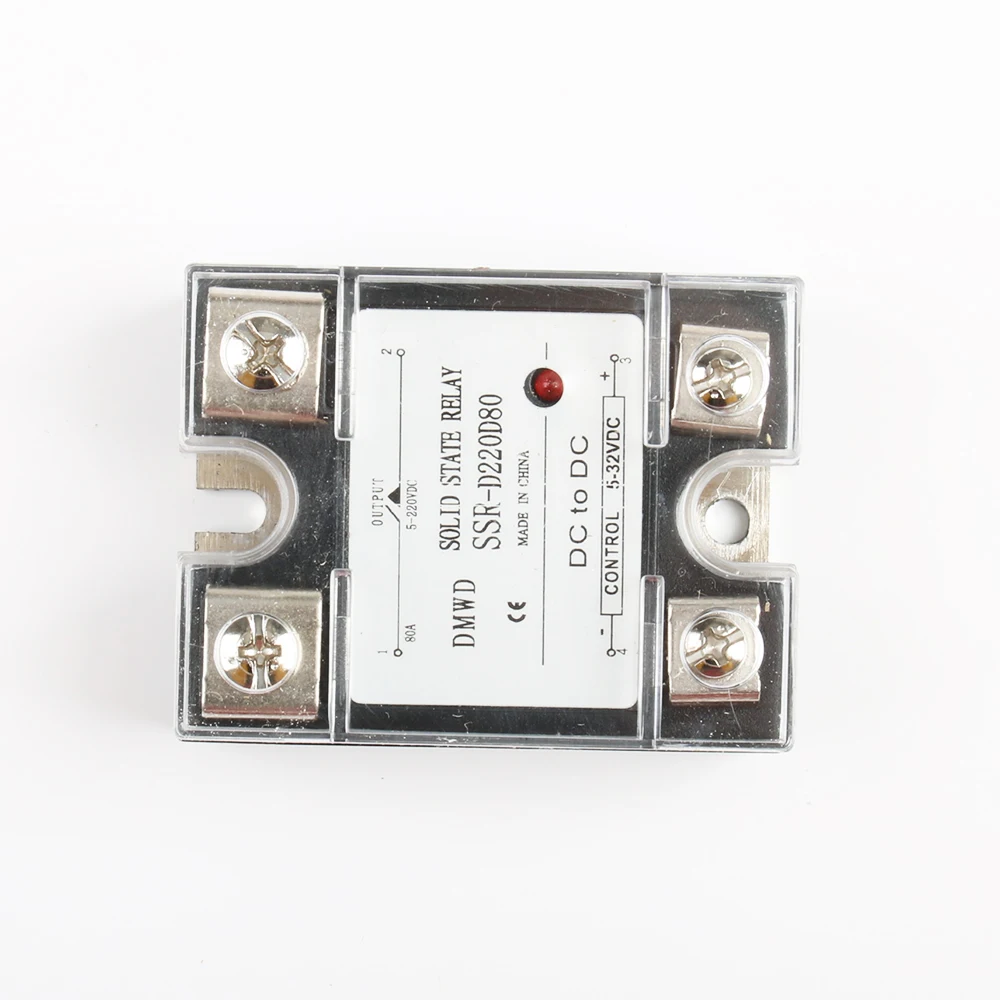 Твердотельное реле с индикатором SSR 80DD 80A 5 32V DC TO 220V реле|solid state relay|state relayrelay solid |