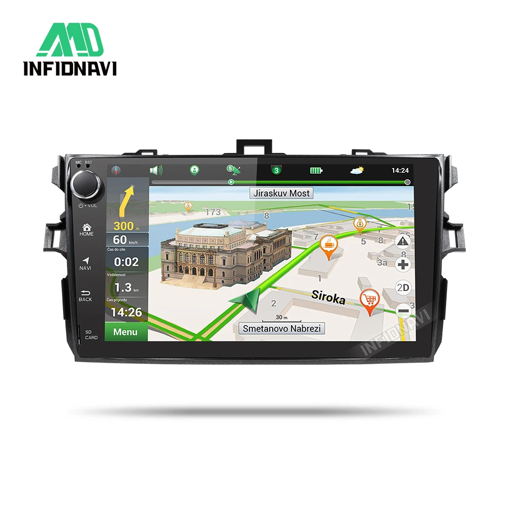 Sale android 8.1 car dvd for Toyota Corolla Eight Core 9 inch 1024*600 screen with car radio navigation 2+32G car stereo gps player 4