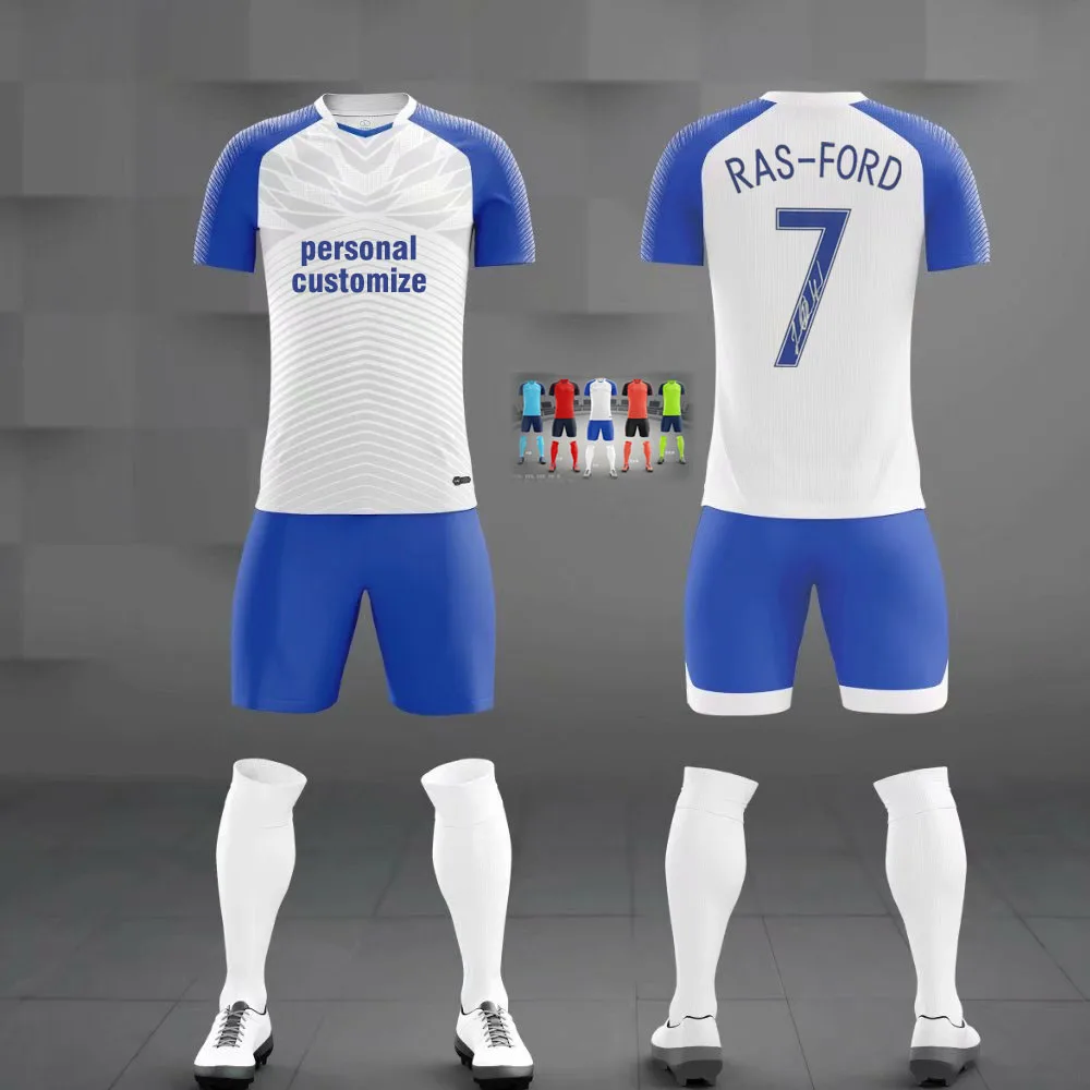 

2019 Professional Custom Team Football Uniform 2018 Men and boys Soccer Jersey 100% Polyester Football Training Suit