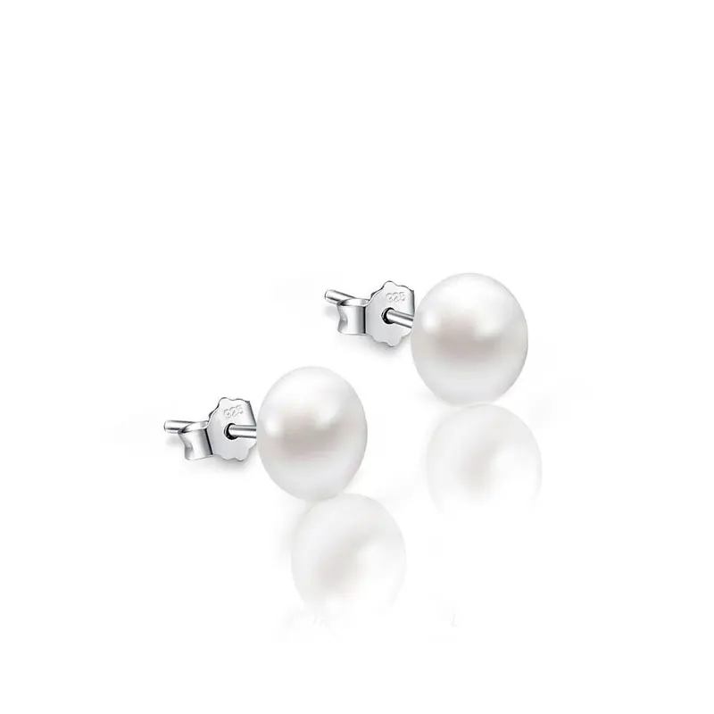 CHUKUI Sterling Silver 925 Real Freshwater Pearl Stud Earrings Gifts For Women Girls Oorbellen Kolczyki Wholesale Jewelry S925 (9)