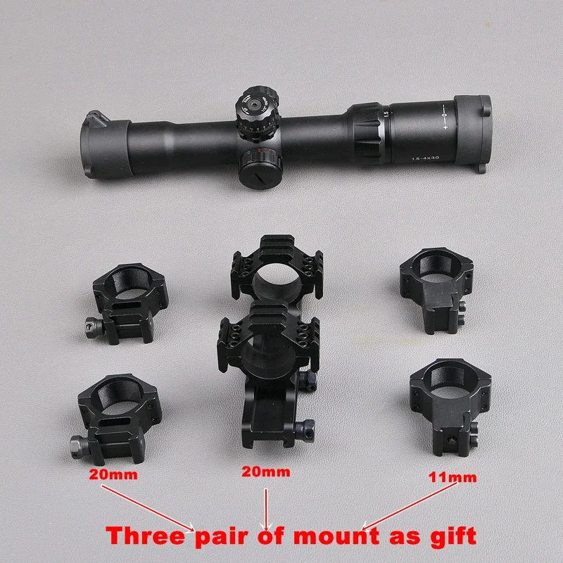 

Bestsight 1.5-4x30 Long Eye Relief Rifle Scope Hunting Scope Tactical Optics Rifle Scope with 20mm 11mm mount Airsoft Rifle
