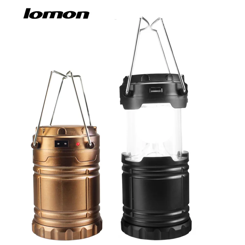 LOMOM Camping Light Outdoor Rechargeable LED Flashlight Usb Solar Camping Lantern for AA