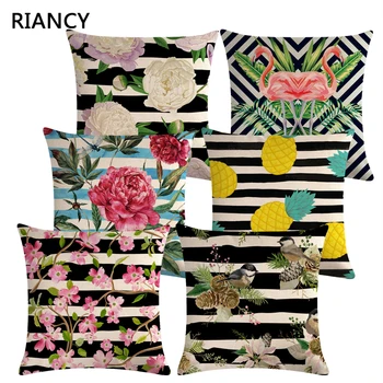 

Pineapple Flamingo Sofa Decorative Cushion Cover Pillow Pillowcase Linen 45*45 Throw Pillow Home Decor Pillowcover 40604