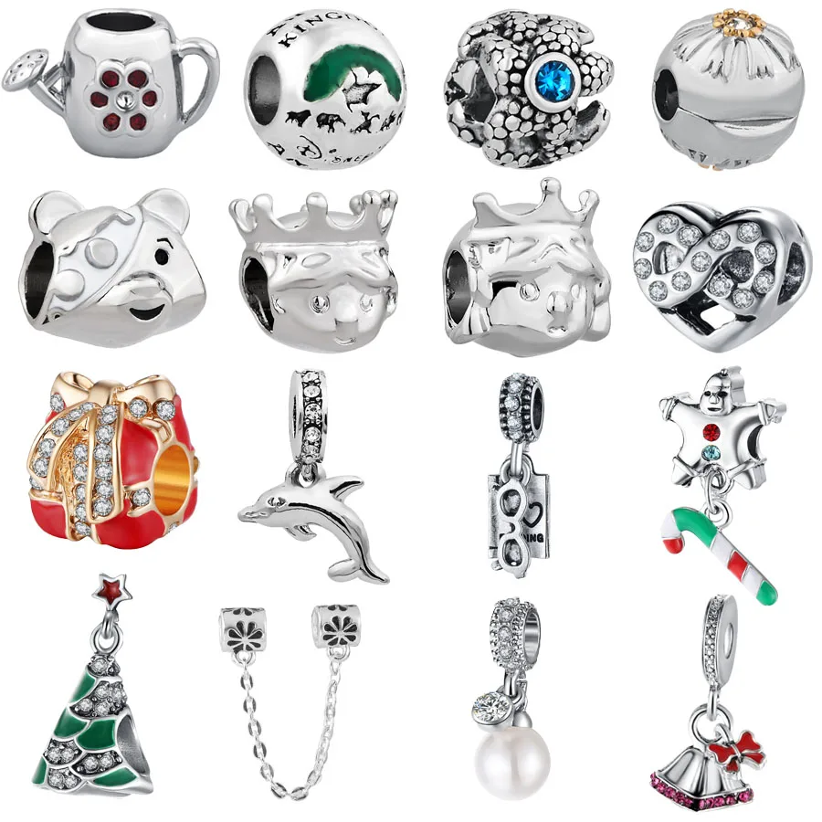 

ree shipping 1pc silver prince princess dolphin diy jewelry marking beads Fits Pandora Charm Bracelets & Necklaces mix035
