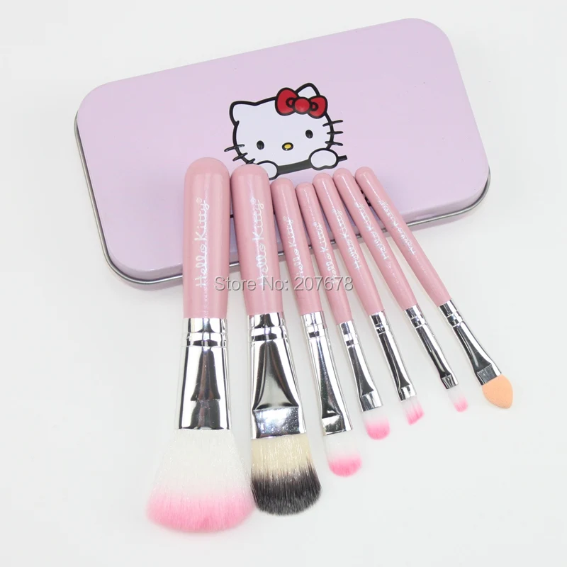 Набор кистей для макияжа Hello Kitty 7 шт. набор с тенями век пудра Кисть губ