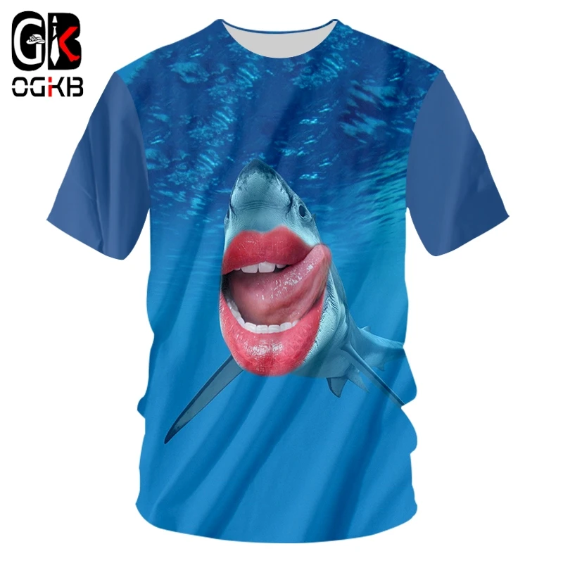 Ogkb セクシーなサメ 3d メンズカジュアルストリート服 O ネック Tシャツ 3d プリントおかしいドロップシッピングスポーツビッグサイズのベストセラー 6xl T Shirts Aliexpress