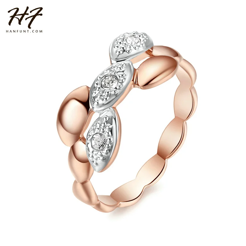 

Top Quality Concise Crystal Ring Rose Gold Color Austrian Crystals Full Sizes HotSale R250
