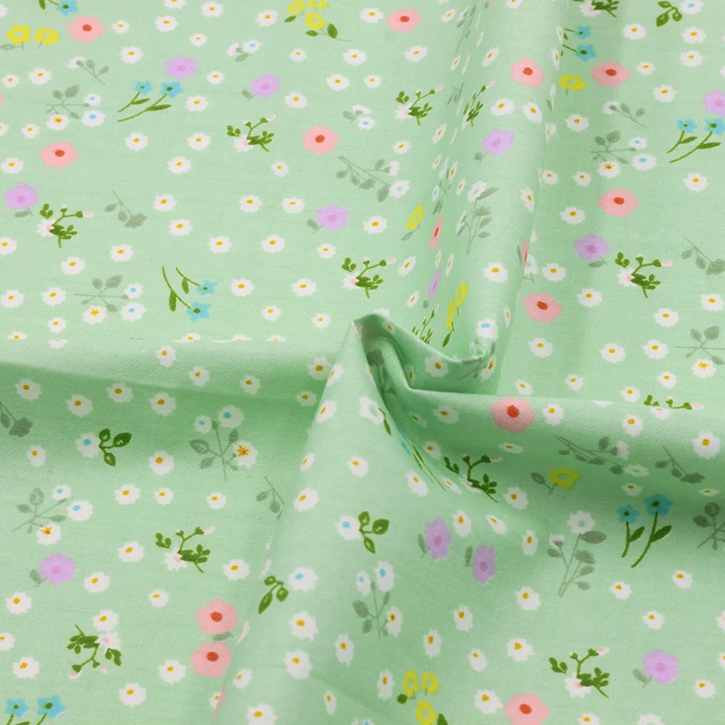 Новые 4 шт. хлопчатобумажной ткани розовый зеленый цветочный ткань саржевого Материал Ткань квилтинга Вышивание для пэчворка и ремесел Размеры 20x25 см
