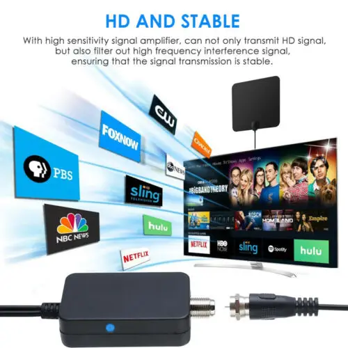 

For Cable TV Booster HD Antenna Fox Digital 25db TV Amplifier Signal HD Channel