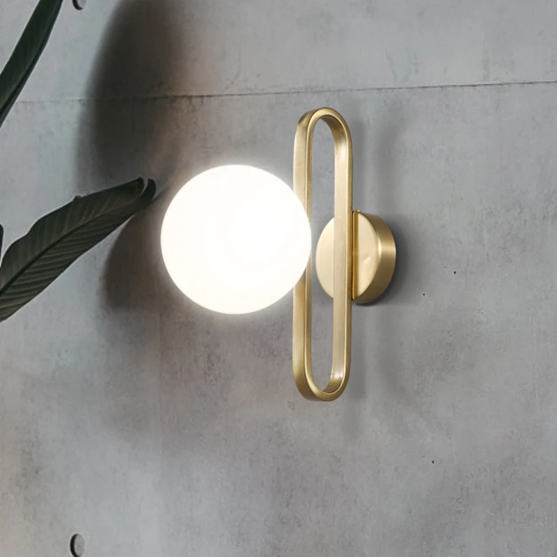  Nordic Led Bedside Wall Lights Creative Retro Brass Molecule Design Kitchen Foyer Study Room Decora - 33026310289