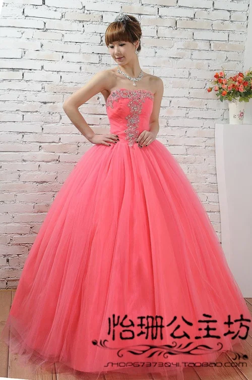 Розовое Пышное Платье Без Бретелек со стразами и бусинами сзади, кружевное длинное платье для выпускного вечера, милое платье для девочек 16