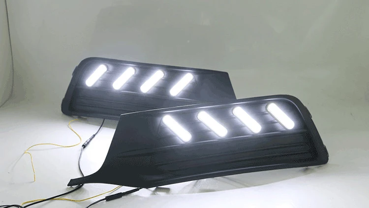 Osmrk led drl дневного света для Volkswagen Santana- с динамическим движущимся желтым поворотом сигнала и синим ночным светом