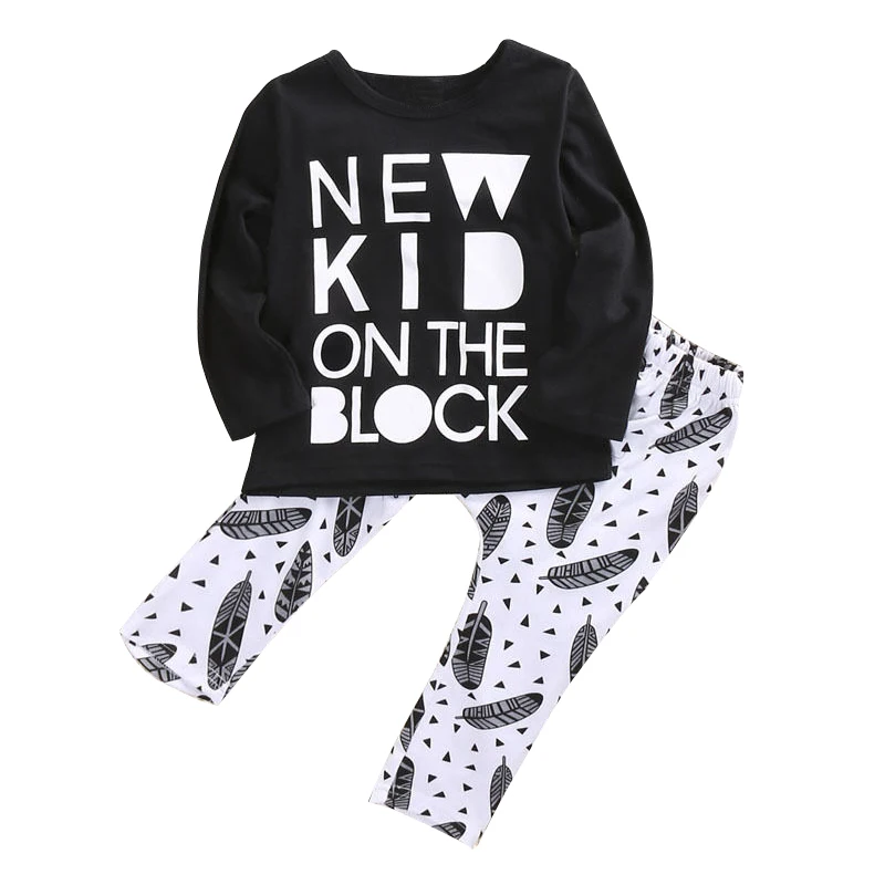 Casual Newborn Baby Boys Cotton T shirt Pants 2pcs Outfits Set Clothes