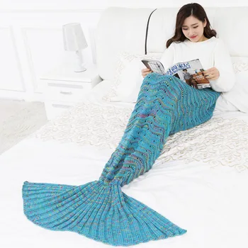 

Mermaid Blanket Mermaid Tail Wool For Sofa Cover New Style Trend Adult Children Relax Sleeping Nap Colorful Blankets