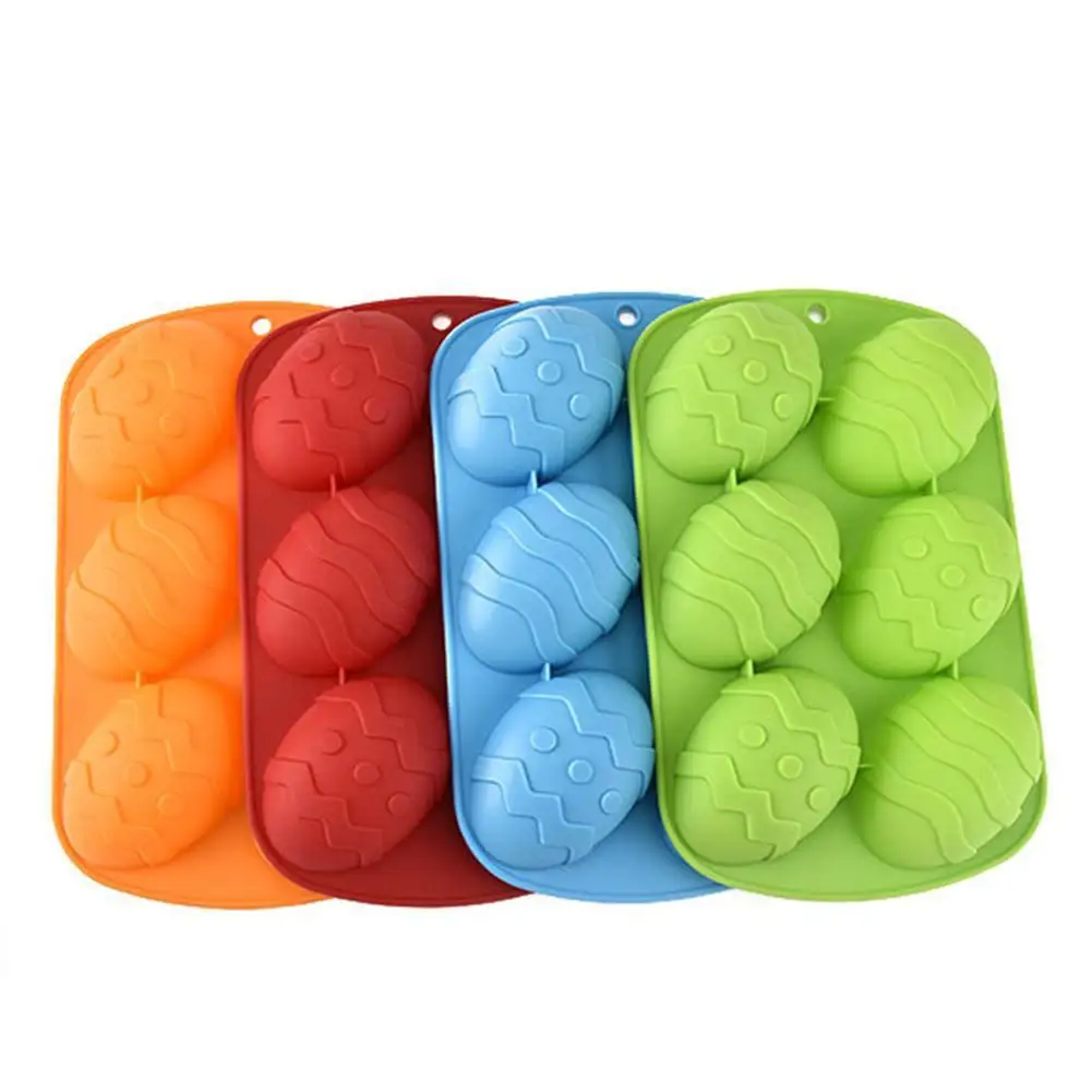 High quality 6 Cavity Easter Egg Shaped Silicone Chocolate Mold DIY