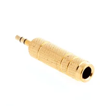 1 unid Micrófono 6.35mm Hembra a 3.5mm Estéreo Macho Adaptador de Conector de Audio Plug