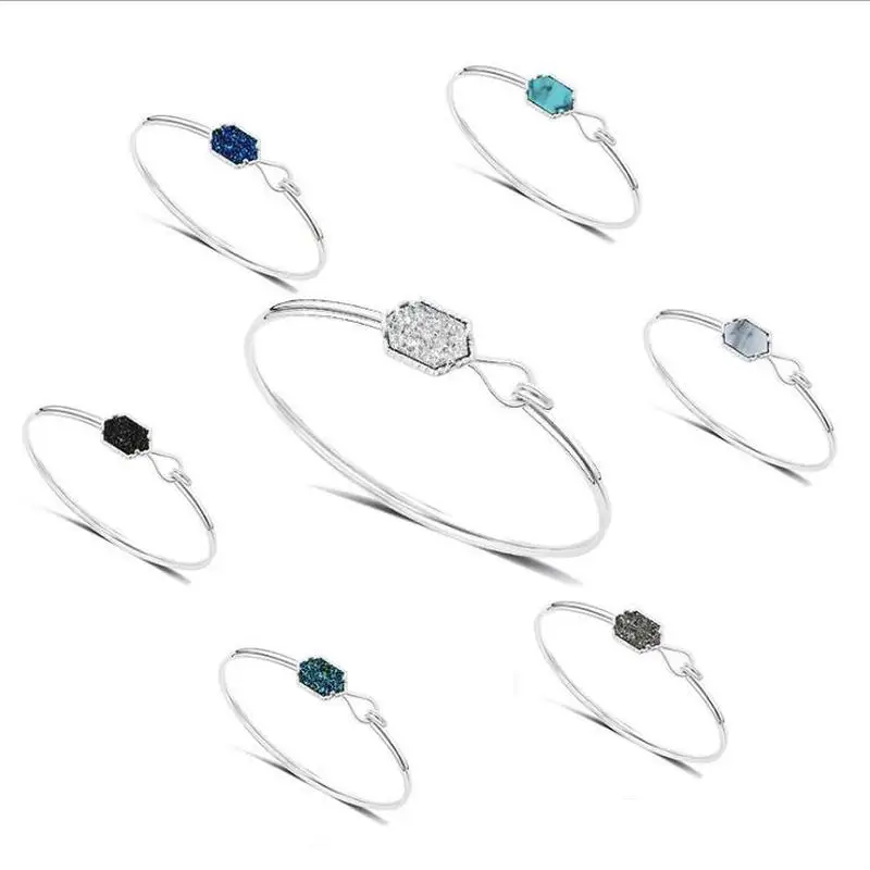 14 вариантов Druzy Drusy браслеты из смолы кристалл браслет натурального камня золотой