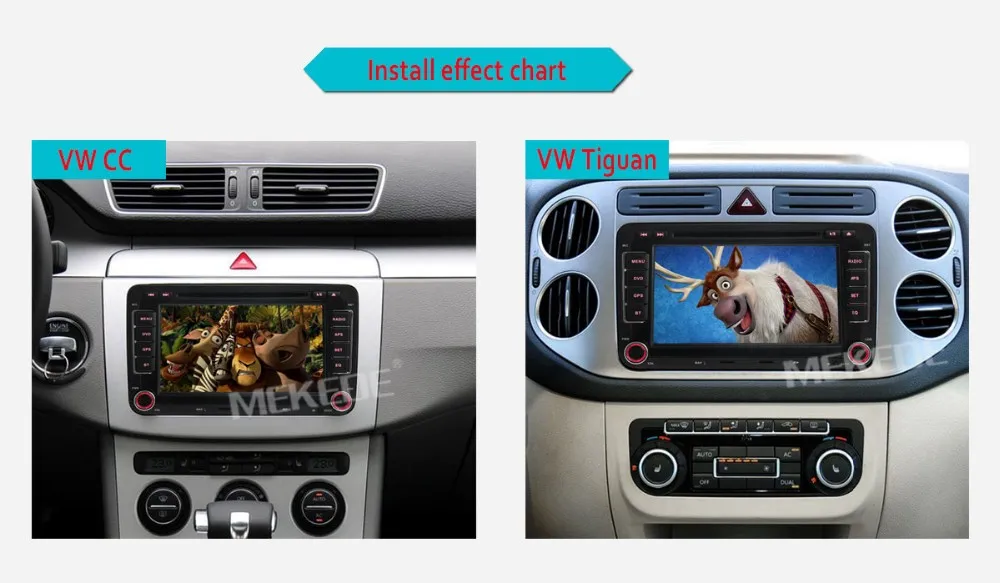 Perfect MEKEDE free shipping 2din Car GPS navigation Player for Caddy EOS Golf Passat tiguan polo golf 5 with DVD BT radio stereo 14
