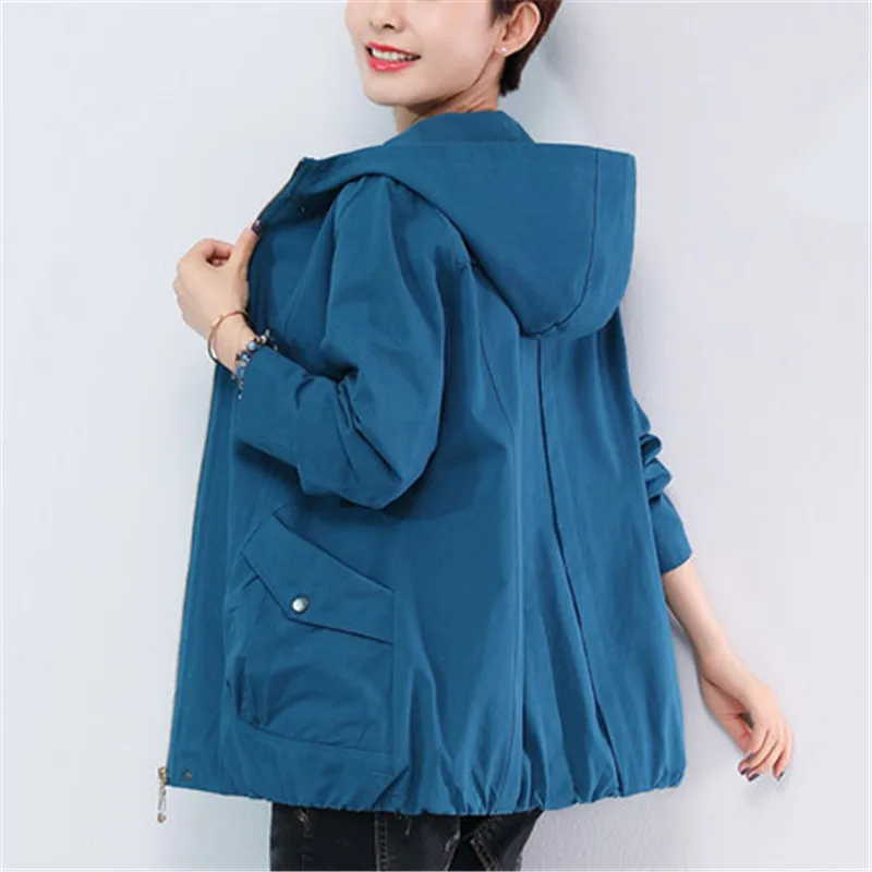 

2019 New Middle-aged mother Loose Spring Autumn Coats Korean Short Jacket Female Large Size Women's Jacket wind Clothes X309
