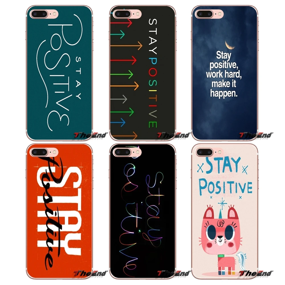 Прозрачный чехол из ТПУ для Sony Xperia Z Z1 Z2 Z3 Z5 compact M2 M4 M5 E3 T3 XA Aqua LG G4 G5 G3 G2 Mini Stay Positive Life