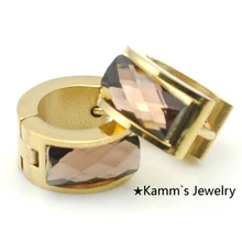 Одежда высшего качества мужские мужской акрилового камня обруч золото красочный Brincos Серьги Нержавеющая сталь ювелирные изделия панк ke388