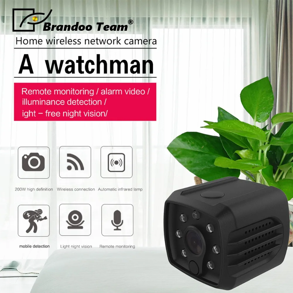 Brandoo бесплатная доставка HD 1080 p носимая ip-камера wifi камера с датчиком движения