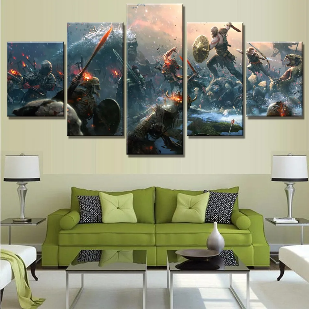 5-Piece-HD-Print-Large-God-Of-War-Game-Poster-Cuadros-Landscape-Canvas-Wall-Art-Home (2)