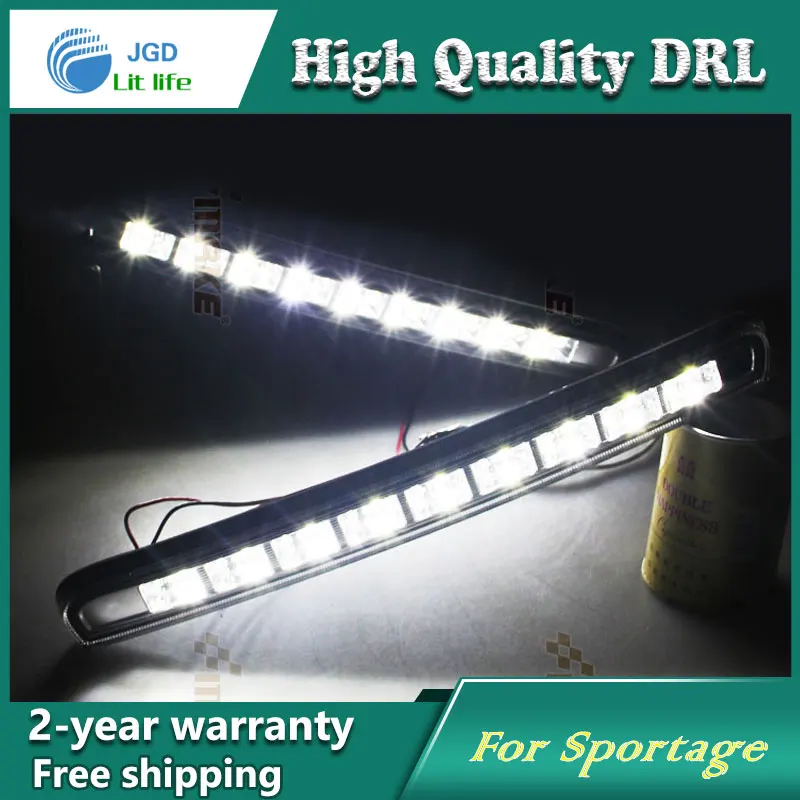 

Free shipping !12V 6000k LED DRL Daytime running light case for KIA Sportage 2008-2012 fog lamp frame Fog light Car styling