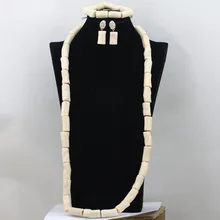 Африканские белые коралловые бусы свадебный ювелирный набор Bellanaija Свадебные нигерийские бусы коралловые Свадебные украшения ожерелье CNR480