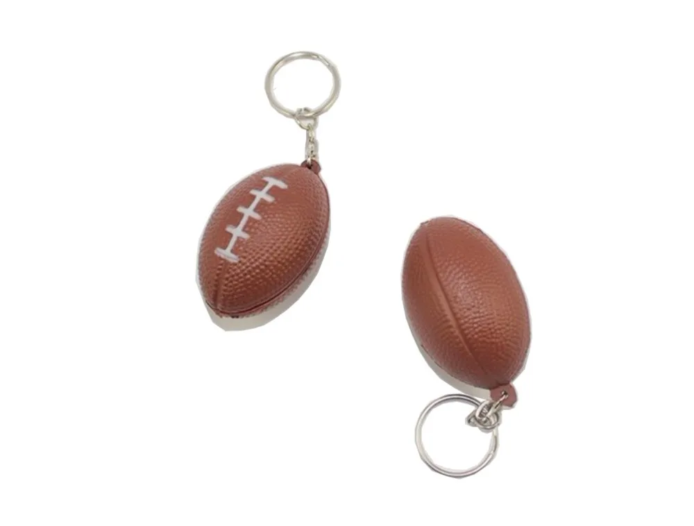 Brown Rugby Ball 3.5 x 5cm Keychains Key Chain Key Ring Plastic Crafts