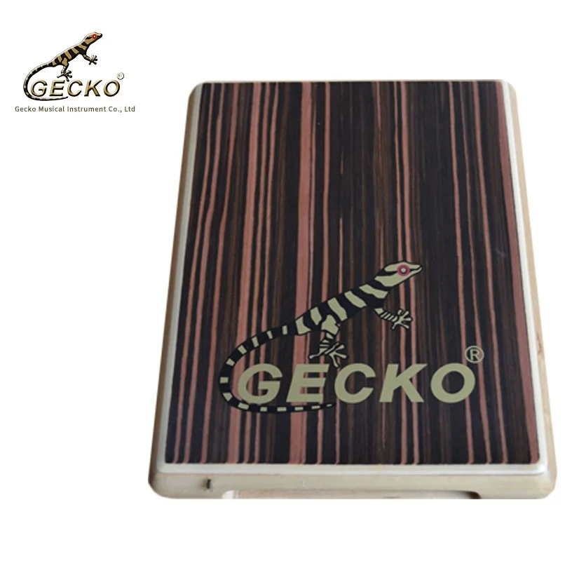 

GECKO Portable Traveling Cajon Box Drum Hand Drum Zebra Wood Persussion Instrument with Strap Carrying Bag.